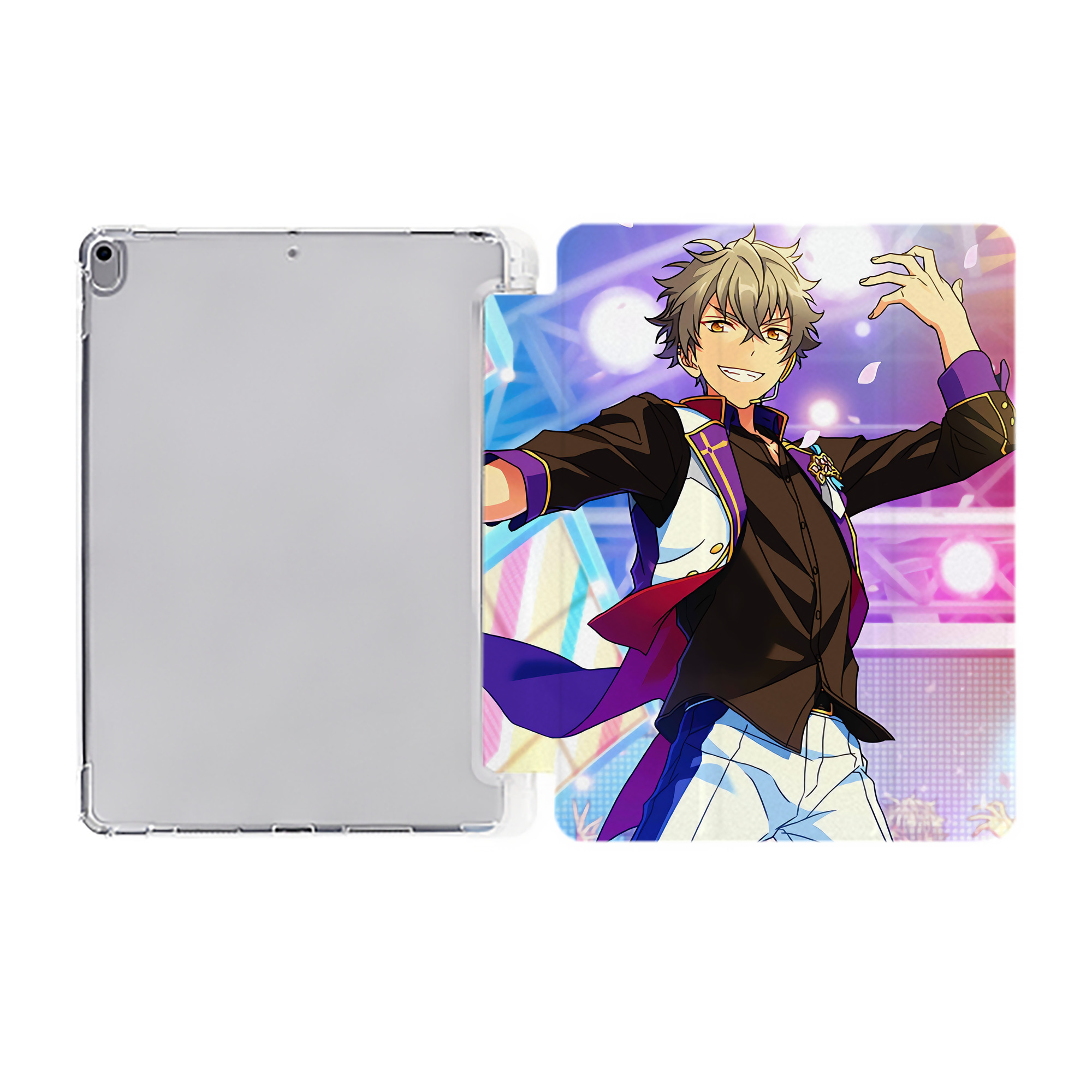 （画像用） あんさんぶるスターズ! Ensemble Stars IPad ケース ペン収納付き 三つ折りスタンド PUレザー×シリコン 対応機種9.5/10.5/10.9インチ